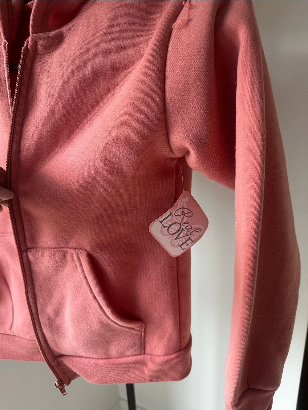 Kids Pink Zip-Up Hoodie Jacket